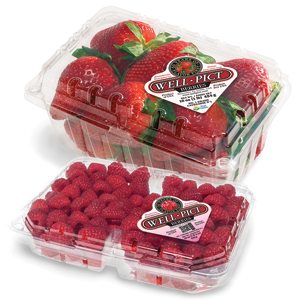 selling berries like strawberries and rasberries